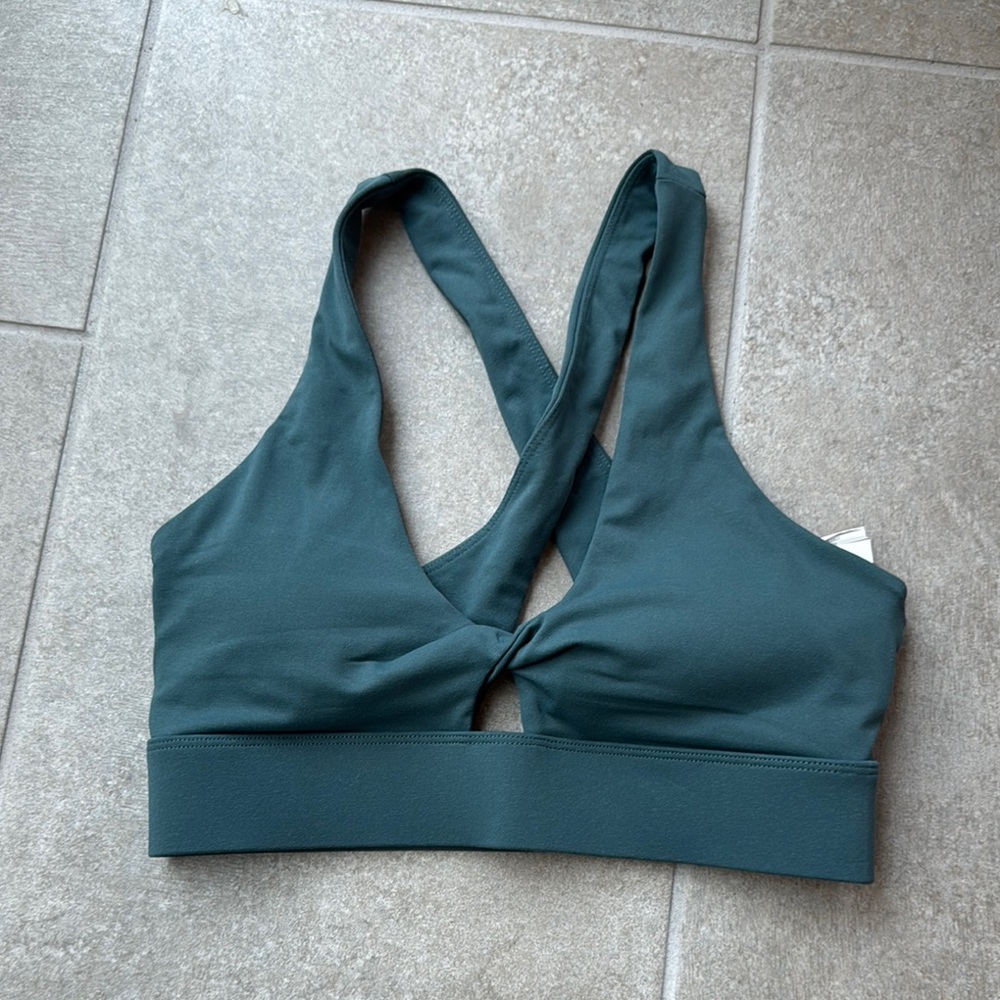 Fabletics Green Sports Bra with Racerback Design